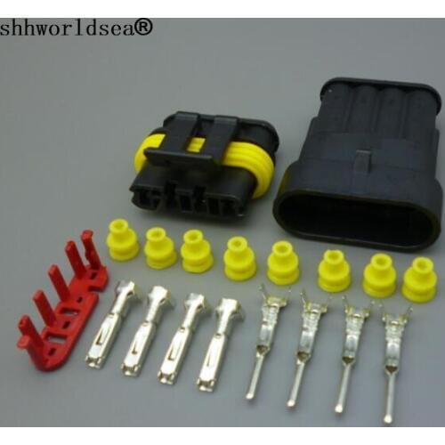 Shhworldsea 1sets 4 pin 1.5MM waterproof wire connector waterproof female male electric fuel pump harness plug 282106-1 282088-1