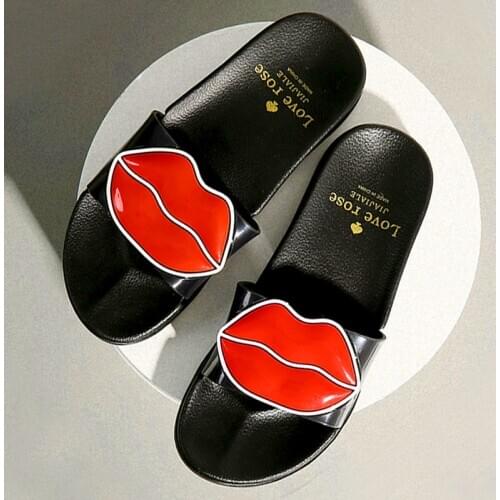 Fashion Summer Women Lovely Lips Beach Slippers Platform Thick Soled Sandals Ladies Casual Shoes Flip Flops Zapatillas Mujer