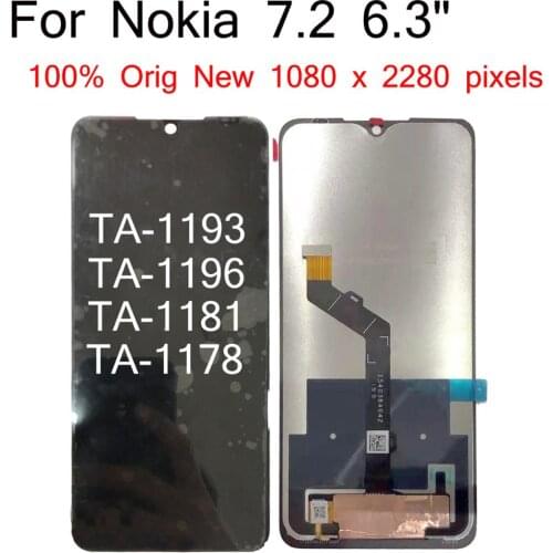 Shyueda 100% Original New 6.3" For Nokia 7.2 TA-1196 TA-1181 TA-1178 TA-1193 LCD Display Touch Screen Digitizer