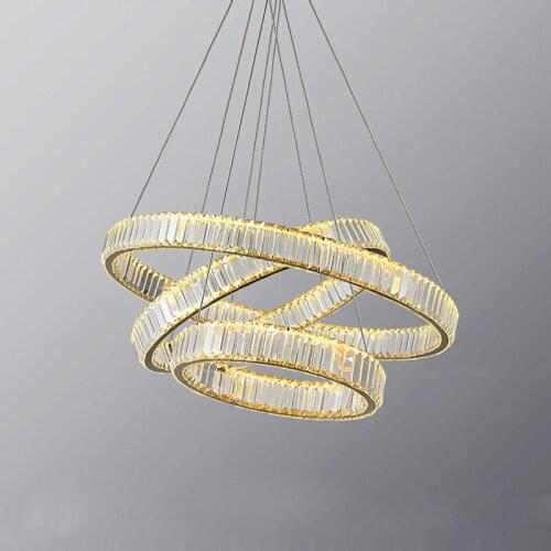 LED Postmodern Silver Golden Crystal Designer Suspension Luminaire Lampen Chandelier Lighting Lustre For Dinning Room
