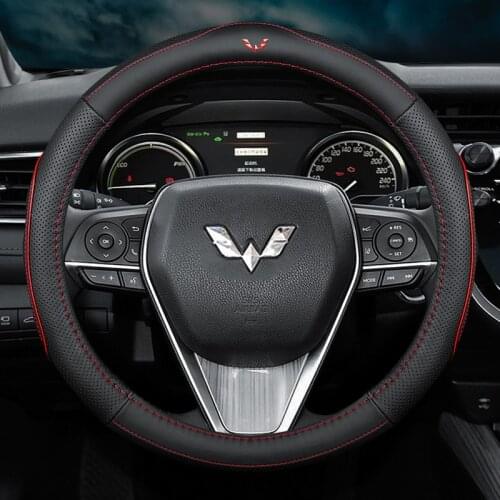 No Smell Thin Car Genuine Leather Steering Wheel Covers for Wuling Cortez Plus S1 S3 Accessories Bling Car Accessories