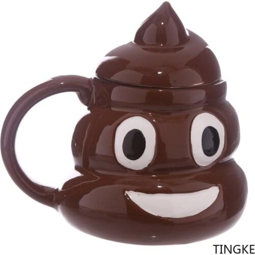 400ml funny poop cup, poop ceramic mug, coffee milk cup with lid