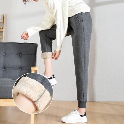 Winter Thicness Fleece Women Sport Pant Warm Loose Female Running Jogging Fitness Workout Casual Trousers Sportswear Sweatpants