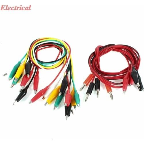 10pcs Alligator Clip Test Leads + 2 x Banana Connector to Alligator Clip Cable