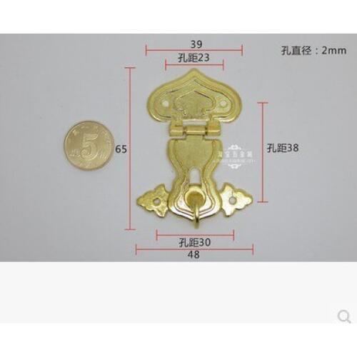 10pcs gloden Jewelry Box Hasp Latch Lock 38x48mm with install screw