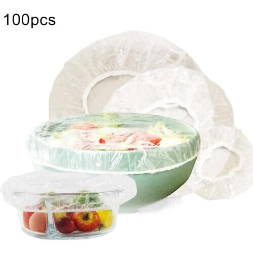 100Pcs Clear Food Sealer Bags Cover Fruit Vegetable Storage Fresh-keeping Pouch Dishes Lunch Box