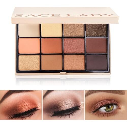 12 Color Eye Shadow Disc, Matte Pearlescent High Coloring, Lasting No Dizzy Dyed Makeup Plate SL320 Eye Shadow Palette