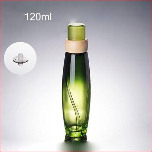 120ml green glass lotion bottle press pump bottle cosmetic container glass bottle 200pcs/lot