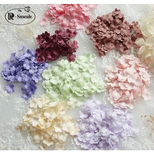 200PCS Mini Flowers! Doll Wedding Handmade Materials Bridal Headdress Accessories Petals Embellish Flowers