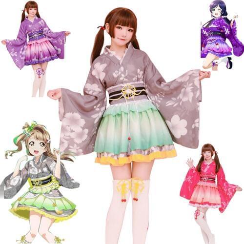 2019 Love Live Cosplay Costumes Kotori Minami Cosplay Kimono Tojo Nozomi Nico Costume LoveLive Festival Costume Halloween Game