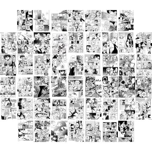50Pcs Classic Japanese Anime Comics Wall Collage Set Manga Animated Character Postcard for Teens Kids Gifts Home Art Decoration