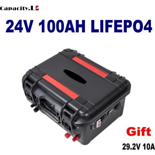 24V 100Ah lifepo4 battery pack lithium iron phosphate with bms 12v Cigarette lighter for RV camping outdoor generator