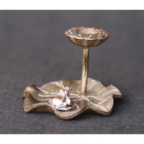 Antique Miscellaneous Collectibles Copper Lotus Incense Plug coil furnace Incense Plug creative retro Tea Table home decoration