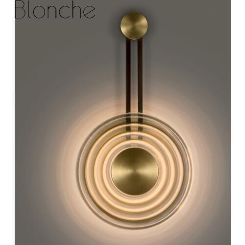 Blonche Modern Luxury Gold Wall Lamp Led Wall Sconce Fixtures Glass Lights for Home Decor Industrial Round Nordic Loft Luminaire