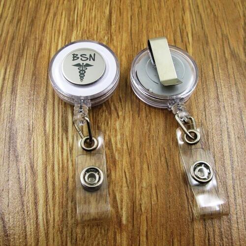 BSN ID Badge Reel Yo Yo Keyring - Docter Nurse Teacher Student retractable recoil id badge holder office work fun