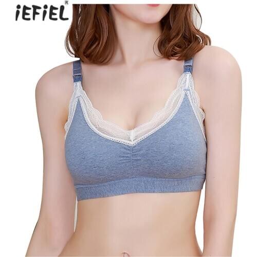 Maternity Nursing Bra Sexy Cotton Breastfeeding Bras for Feeding Nursing Underwear Clothes for Pregnant Women with Adjustable