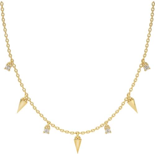 CANNER Color Zircon Necklace For Women 925 Sterling Silver Jewelry Purple Diamond Crown Pendant Chain 18K Choker Bijoux Collar