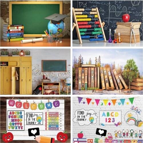 Children Back To School Backdrop Blackboard Globe Books Graduation Photography Background Photo Studio Photophone Photozone Prop