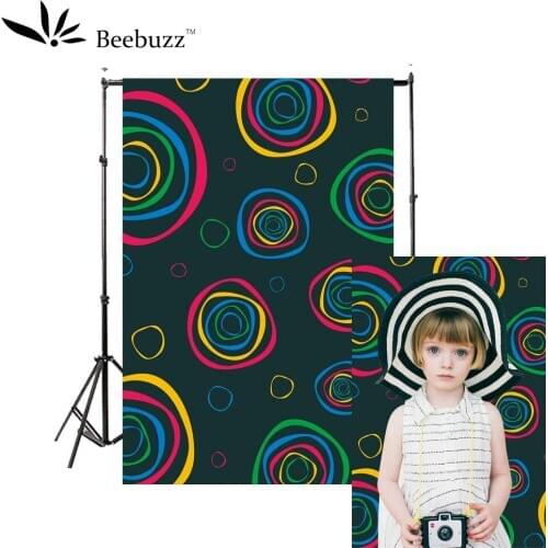 Colorful circles dark shading background photography studio photophone Character model photo shoot