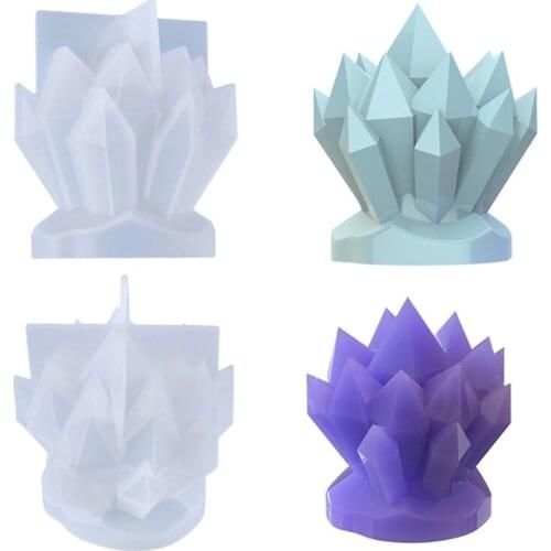 Crystal Cluster Stone Decorations Epoxy Resin Mold Irregular Ore Spar Ornaments Casting Silicone Mould DIY Crafts Plaster Candle
