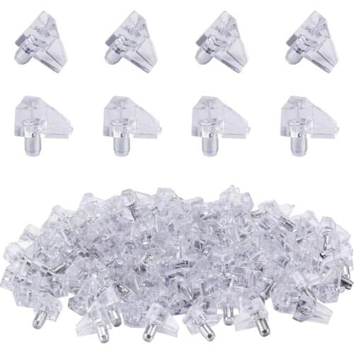 JFBL Hot 100 Pcs Clear Shelf Support Pegs -5 mm Cabinet Shelf Clips,Shelf Holder Pins Bracket Steel Pin for Cabinet Furniture