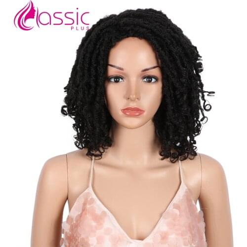 Classic Plus Short Dreadlock Wig Faux Locs Twist Wigs for Black Women Short Curly Synthetic Wigs (10 Inches, T27/613)