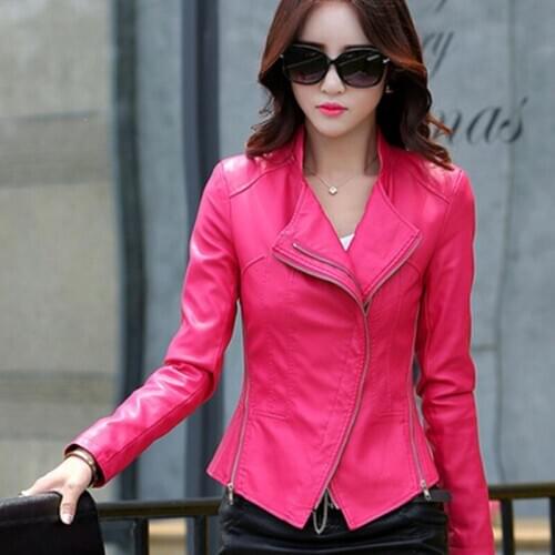 New Women Fashion 2020 Jacket Spring Autumn Clothing Short Slim Casual Coats Sheep Leather Jackets Plus Size WUJ0072