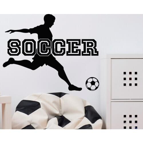 Soccer Wall Decal Vinyl Sports Man Football Player Wall Stickers Bedroom Nursery Kids Boys Room Decoration Accessories X684