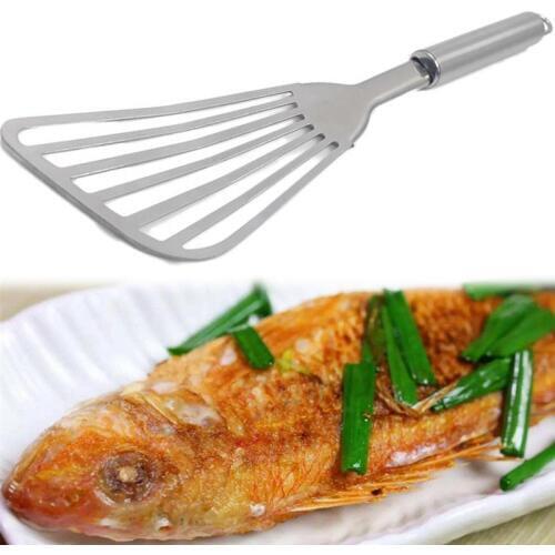 New Fish Spatula Metal Stainless Steel Blade With Wooden Handle Fish Tuner Utensils For Kitchen Cooking Tool Dropshipping