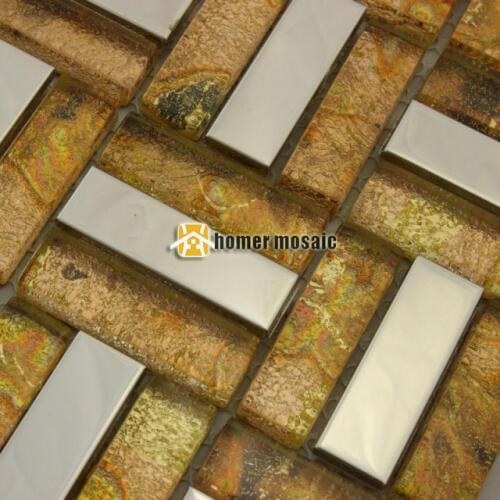 Strip crystal glass mosaic tiles EHGM1051E for kitchen backsplash bathroom shower dining room wall mosaic free shipping