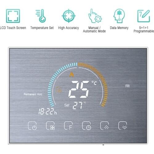 Programmable Room Thermostat Backlit LCD Water Heating Temperature Controller BHT-8000-GC