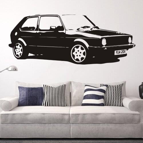 Removable Vintage Large Car VW Golf GTI Mk1 Classic Wall Art Decal Sticker Home Decoration Art Mural Paper Car Sticker