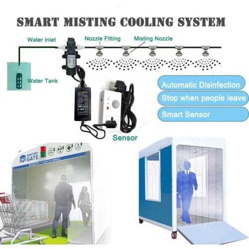 HEMAN Free shipping Smart Fog Mist System Garden Water Mist Spray Misting Cooling System 6-18M