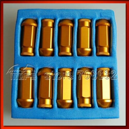 Special Offer 20PCS/SET Aluminium 7075 50mm Racing Car D1 -SPEC Wheel Nuts P1.5 Gold HIGH QUALITY