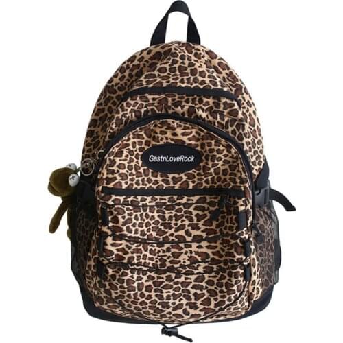 Cheetah print shoulder bag rugtas dames school bags for girls Leopard backpacks woman backpack bag rugzak mannen sac à dos homme