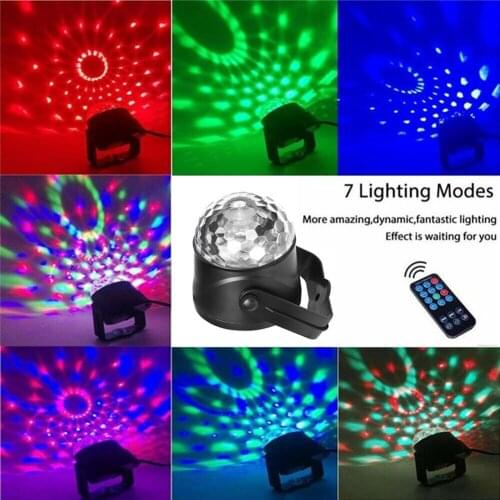 Remote Control Led Small Magic Disco Ball USB Mini Colorful Rotation Stage Laser Light KTV Party Crystal Light