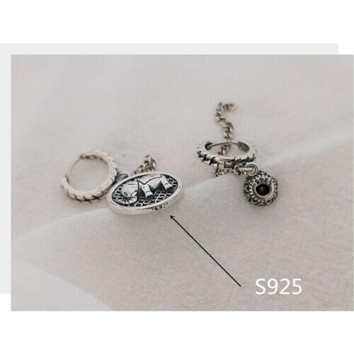 Vintage Elephant Drop Earrings Long Tassel Accessories Female Fashion 925 Sterling Silver Earring Girl Princess Birthday Gift