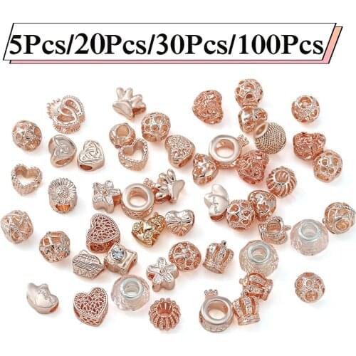 High Quality Silver Plated Zinc Alloy Beads Charms Fit Original Brand Bracelets For Women Jewelry Accessories Random Shipments