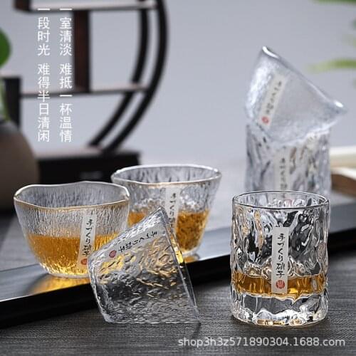 Hand-made Japanese hammered foreign wine glass whiskey glass home creative beer glass crystal glass cup wine glasses