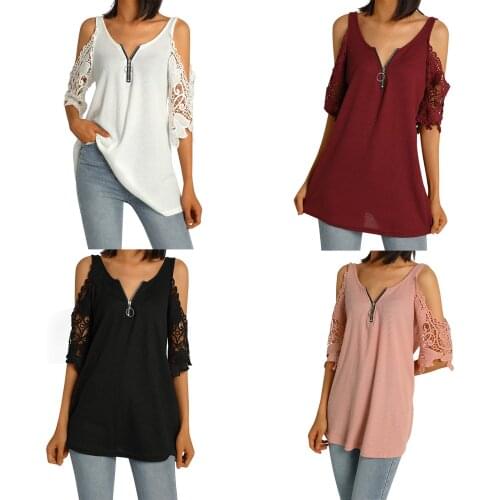 Women T-shirt Hollow Camisole with Zipper Decoration Flower Pattern Sexy Style Summer Clothing