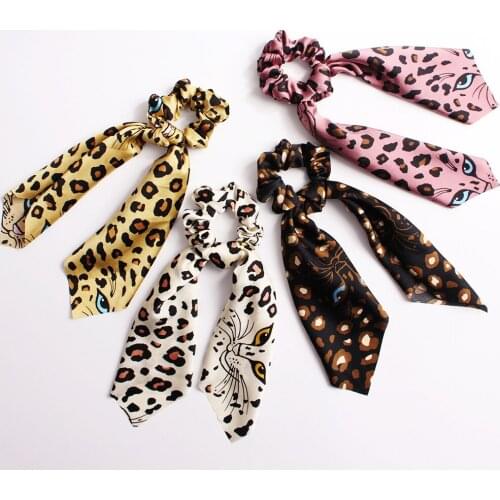 New Fashion Hot Fringed leopard tail hair ring Women Solid Color Elastic Hair Bands Sweet printing Girls Hair Accessorie