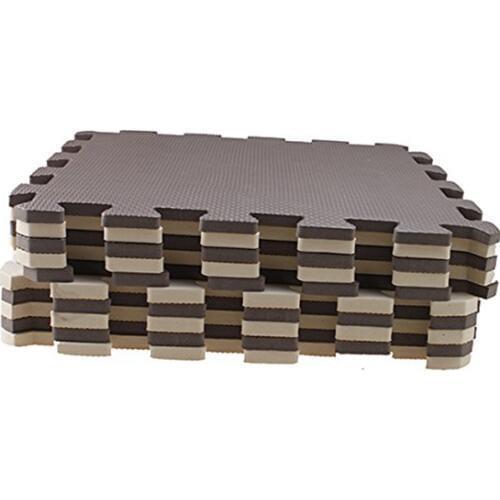 10 Piece Eva Foam Puzzle Exercise Mat Interlocking Floor Tiles Brown+beige