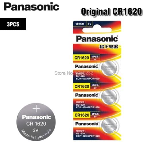 3PCS Panasonic CR1620 Button Cell Coin Batteries CR1620 Car Remote Control Electric Alarm 3V Lithium Battery