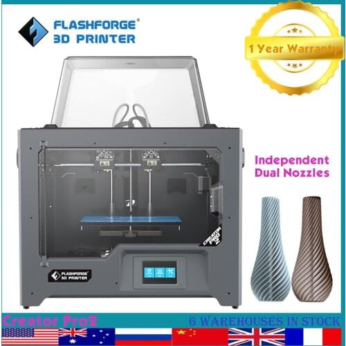 Flashforge 3d Printer Creator Pro 2 Independent Dual Extruders Mirror and Copy Printing High Precision Closed Imprimante 3D