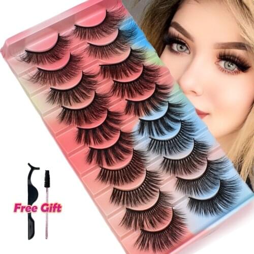 10Pairs False Eyelashes Dramatic Lashes HandMade Criss-Cross Fake Eyelash Extension Natural Long 3D Mink Lashes maquiagem