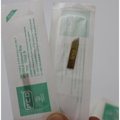 50pcs PCD 14 Pin Permanent Eyebrow Makeup Blades Tattoo Manual Needle For Microblading Pen Machine 3D Eyebrow Microblading