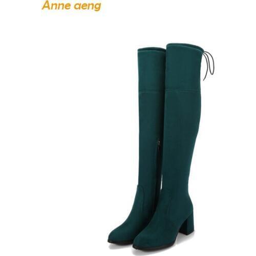 Anne Aeng Over-the-Kneel Winter Boots Classic And Recommended Women Shoes High-Heel Sexy Ladies Hot Sale High Quality Zip