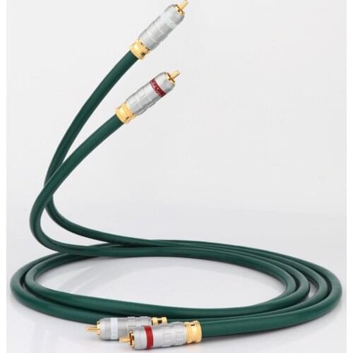 Hifi 1 pair green furutech fa-220 OCC 2rca to 2rca audio cable amplifier Cd dvd player Speaker CMC-connector signal cable