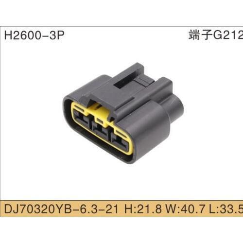 Black 3pin waterproof auto connector automotive wiring harness plugs (6.3) Power Cord QLW-3F-B