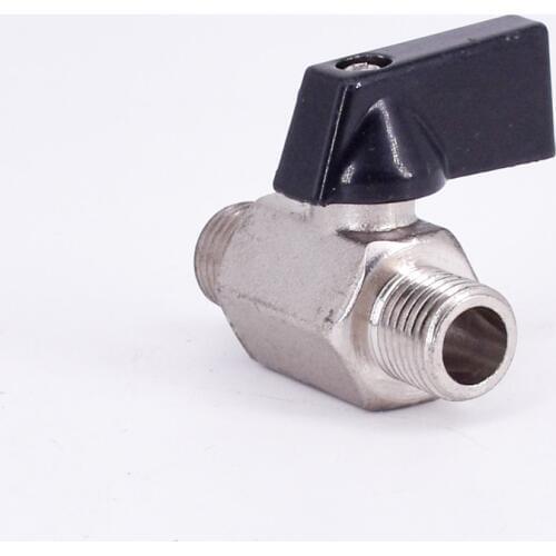 DN8 G 1/4" BSP Male Brass Ball Valve Water Gas Oil Port Size 8mm With Black Handle